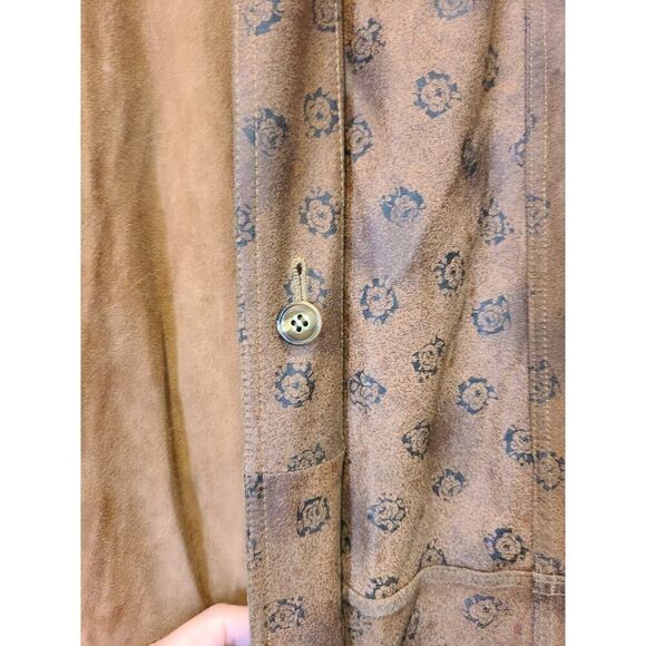 Firenze Reversible Brown Floral Leather Jacket Vintage 80s 90s Made In Italy EUC - Picture 13 of 15